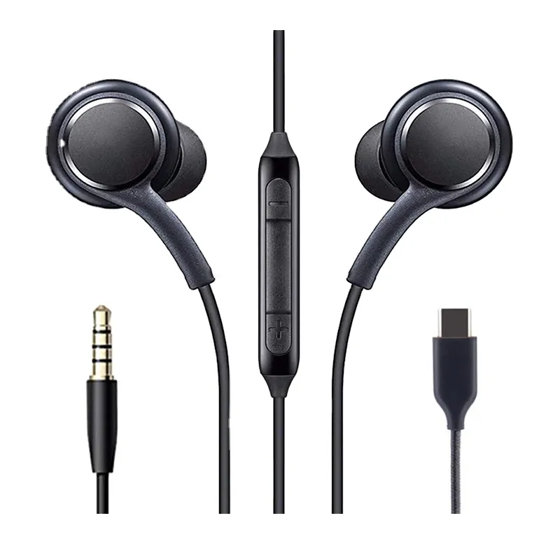 Grosir Handsfree Asli untuk Earphone Akg USB C 3.5Mm Headset Stereo Nilon In-Ear untuk Samsung S8 S9 S10 S20 Note10 Note20