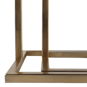 Tavolino moderno in quarzo con base dorata per piccoli spazi, camera da letto, soggiorno, arredamento. - Product Image 6