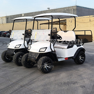 Voiturette de golf utilitaire 2 places Pure White avec roues en alliage et pare-brise pliable pour le transport de marchandises et la patrouille en ferme et ranch - Product Image 4
