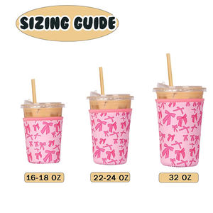 Heißer Verkauf Neopren-Eiskaffeebecher-Hülle mit individuellem Logo, wiederverwendbare Eiskaffee-Hülle für heiße und kalte Getränke - Product Image 2