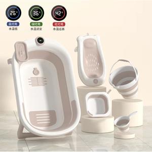 Bañera Plegable para Bebés de Gran Tamaño con Indicador de Temperatura para Recién Nacidos y Niños Pequeños de 0 a 12 Meses, Material Plástico - Product Image 3