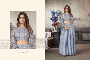 Lehenga choli เสื้อครอปแบบแฟนซีเย็บสุดพิเศษใหม่สำหรับผู้หญิง - Product Image 4