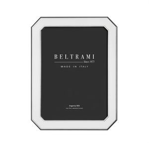 Beltrami Silver Plated Photo <b>Frame</b> with Embossing <b>Printing</b> Durable Rectangle Wood Backing Made in Italy Argento 999 - Product Image 2