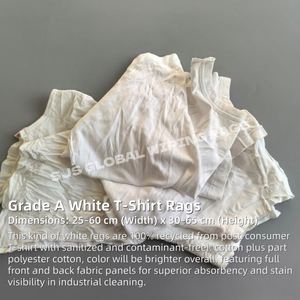 Trapos de algodón 100% blancos para limpieza industrial, trapos de camiseta de algodón, trapos de algodón blancos, 10 kg - Product Image 2