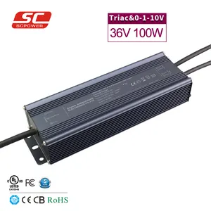 ODM OEM IP66 36Volts DC DUAL LED Driver 100 Watts with TUV UL