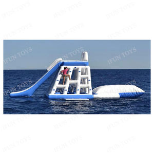 Toboggan pyramidal gonflable pour parc aquatique, mur d'escalade flottant gonflable <span class=keywords><strong>Jungle</strong></span> Joe - Product Image 5