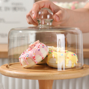 Présentoir de <span class=keywords><strong>table</strong></span> à dessert haut <span class=keywords><strong>pied</strong></span> avec couvercle en <span class=keywords><strong>verre</strong></span> anti-poussière <span class=keywords><strong>Plateau</strong></span> à collation occidental pour servir des gâteaux, des plats et des assiettes - Product Image 6