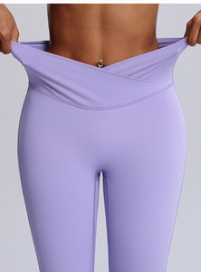 Nuovi Pantaloni a Gamba Larga con Nodo, Reggiseno Sportivo Ammortizzante, Vita Alta, per <span class=keywords><strong>Esercizi</strong></span> Casual Set da Danza e Fitness Trasparenti e Aderenti per Donne - Product Image 6