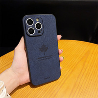Luxe Cortex Arbre Feuille d'érable feuilles Mat Téléphone étui pour iphone 12 13 14 15 16 Pro Max Plus X Xs Max XR Pare-chocs coque Couverture Arrière