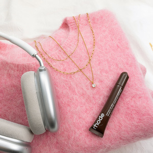 สร้อยคอแบบซ้อนชั้น ชุบทอง 18k สแตนเลสสตีล ทรงคลิปหนีบกระดาษ ประดับเพชรทรงกลม สำหรับผู้หญิง ของขวัญ เครื่องประดับ - Product Image 4