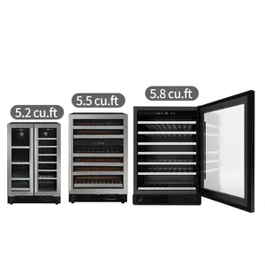 Dual Zone 27bottles Air Cooled US Standard Wine Bottle Chiller Electronic Small Bar Fridge Wine Beverage Cooler