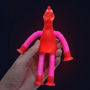 Jouets sensoriels Jinying Pop Tubes avec ventouse, poulets qui crient, jouets à presser pour enfants, jouets lumineux LED multicolores - Product Image 4