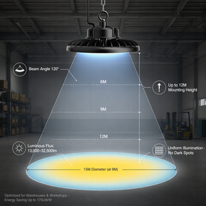 Lámpara Industrial LED UFO de Alta Potencia para Almacenes y Talleres, 100W, 150W, 200W - Product Image 3