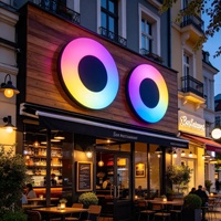 Boîte lumineuse LED RGB à changement de couleur, panneau publicitaire animé extérieur étanche et accrocheur pour façade de magasin, idéal pour la décoration d'arbres