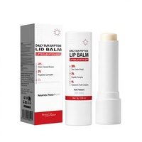 Baume à lèvres aux peptides et aux fruits, écran solaire minéral, imperméable, oxyde de zinc, anti-âge, réduit les rides des lèvres, hydratant, stick à lèvres