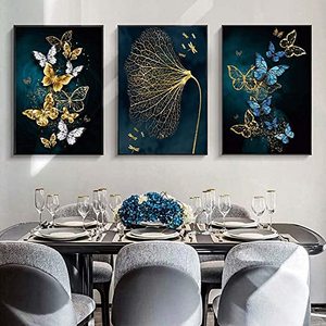 Toile <span class=keywords><strong>d</strong></span>'art mural imprimés plante <span class=keywords><strong>d</strong></span>écor mural <span class=keywords><strong>d</strong></span>écoration de <span class=keywords><strong>la</strong></span> maison ensembles accessoires fleurs <span class=keywords><strong>d</strong></span>'<span class=keywords><strong>or</strong></span> feuille fleur moderne peinture florale - Product Image 1
