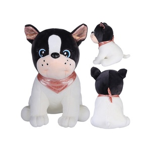 Üretici toptan yumuşak peluş hayvanlar açık kahverengi oturan köpek eşarp ile doldurulmuş bebek oyuncak - Product Image 2