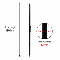 Bâton de relevé GNSS télescopique portable en fibre de carbone de 1,8 m à 4 sections pour GPS RTK GNSS Rover