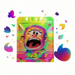 Custom Logo Moisture Proof Aluminized Foil Plastic Packaging 3.5g Child Proof Cookie & Jelly <b>Holographic</b> Ziplock Bag - Product Image 6