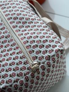 Women's XL Cotton <b>Quilted</b> Duffle <b>Tote</b> <b>Bag</b> Handmade Floral Travel Weekender Luggage Eco-Friendly Luxury Shoulder <b>Bag</b> for Holidays - Product Image 3