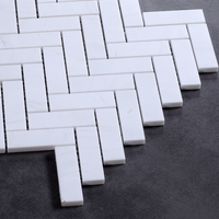 Bianco Carrara Wit Visgraat Marmer Mozaïek Backsplash Tegel Vloer Mozaïek Natuurlijke Marmer
