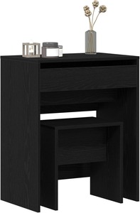 Tocador de dormitorio de madera de ingeniería moderna, tocador de roble negro con almacenamiento, dimensiones compactas para sala de estar, uso en Hotel - Product Image 4