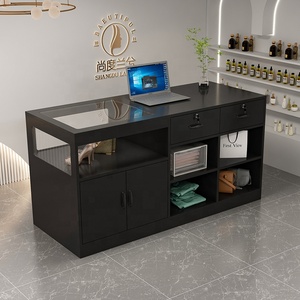 Mostrador de Caja para Tienda de Ropa Femenina, Mesa de Bar Pequeña, Cuero, Estilo Simple y Elegante, Recepción, Personalizable - Product Image 5