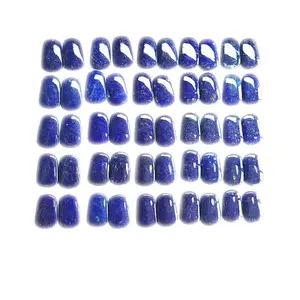 Boucles d'oreilles Lapis Lazuli en pierres naturelles, 13 paires, cabochons en vrac, cabine, pierres précieuses, assorties, magnifiques