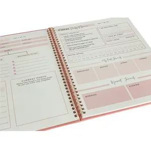 A4 Hardcover Draad Gebonden Aangepaste Planner Afdrukken Maandelijkse Planner Dagboekplanner