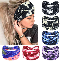 Bandeau personnalisé tie-dye pour femme, imprimé marbré tourbillonnant, bandeau froncé large, turban, accessoires colorés bohèmes rétro pour le quotidien