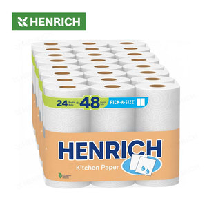 Papier toilette Henrich, 3 plis, résistant, doux, blanc, rouleau de papier toilette en bambou écologique, fourniture d'usine Kleenxy, usage domestique - Product Image 1