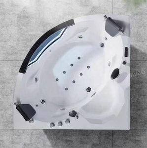 Bañera de Hidromasaje de Esquina con Burbujas Tipo Jacuzzi y Bañera de Hidromasaje para 2 Personas para Baño Interior o Spa Exterior - Product Image 4