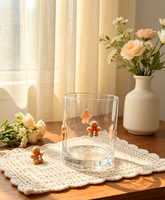 Verre à jus personnalisé avec logo transparent résistant à la chaleur pour smoothies, cocktails, emballage cadeau quotidien, promotionnel