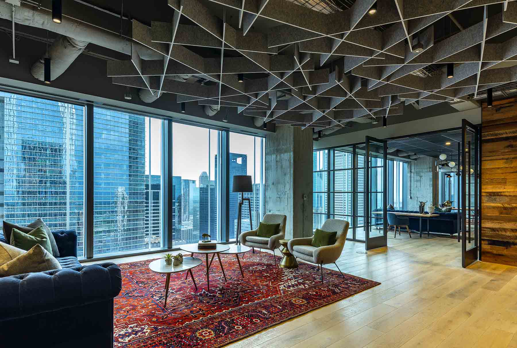 Kingkus Grid Art Acoustic Ceiling Pet Polyester Fiber Acoustic Panel