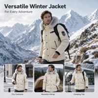 Manteau d'hiver rembourré imperméable pour homme avec capuche en fausse fourrure amovible, vêtement d'extérieur isolé avec poches zippées