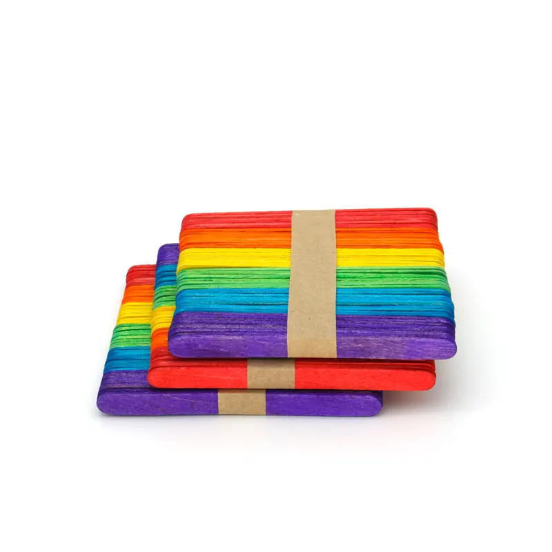 Colored Wooden Craft Sticks, Ice Cream Sticks, Rainbow Popsicle Sticks, Great for DIY Craft Creative Designs