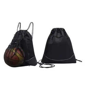 OEM Kordel zug Basketball Rucksack Tasche Cinch Pack mit abnehmbaren Ball Mesh Bag Kordel zug Recycled Rucksack