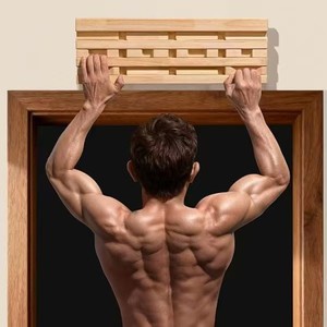 Barra de Madera para Entrenamiento de Fuerza y Agarre, Tabla de Escalada, Barra Horizontal de Madera Sólida para Interior, Equipo de Gimnasio Integrado - Product Image 1