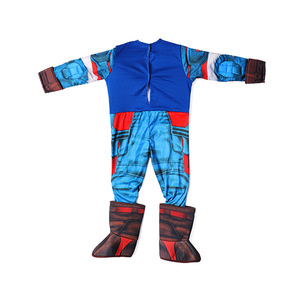 Costume Captain America pour enfants de 8 à 13 ans, tenue de cosplay bleue avec motif étoile et bouclier - Product Image 4