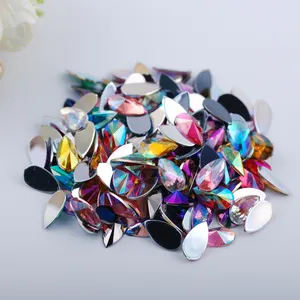 Gros 8x1 3mm/9x18mm Larme Forme Acrylique Strass Colle sur Flatback Pointu Pierres Strass pour La Fabrication de Bijoux