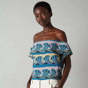 Tissus Cire Dorée Brocart Coton Cire Textiles Pagne Africain Hollande Véritable Tissu Cire - Product Image 1