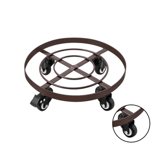 Durevole in <span class=keywords><strong>acciaio</strong></span> al carbonio metallo rotolamento pianta Base moderna piantatrice Caddy ruote per vasi interni esterni per la decorazione della casa - Product Image 4