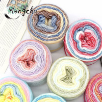 Fil à tricoter à la main de haute ténacité aux couleurs arc-en-ciel, mélange de coton recyclé pour la couture et le tissage, idéal pour confectionner de magnifiques pulls