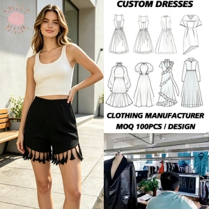 SWEET BABE Pantalones cortos ajustados con borlas negras para mujer, pantalones cortos de verano a la moda para mujer, estilo Y2K, informales, para salir a diario - Product Image 1
