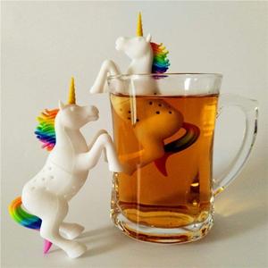 Blanco personalizado unicornio caballo forma libre de BPA silicona Infusor de té - Product Image 5
