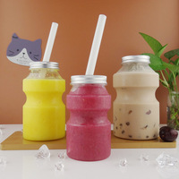 도매 사용자 정의 로고 PET 플라스틱 음료 병 300ml 500ml 700ml 주스 물 및 소다에 대한 나사 캡 씰 크기