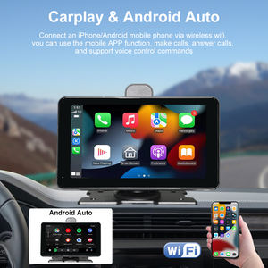 Araba için Kablosuz Carplay Ekran, Geri Görüş Kamerası ve 4K Araç Kamerası ile 7'' Taşınabilir <span class=keywords><strong>Car</strong></span> Play, Apple Carplay ve Android Auto için - Product Image 3