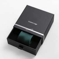 Vente en gros d'accessoires avec logo personnalisé Emballage de cadeau pour hommes avec cravate Boîte à tiroirs coulissants de luxe faite à la main