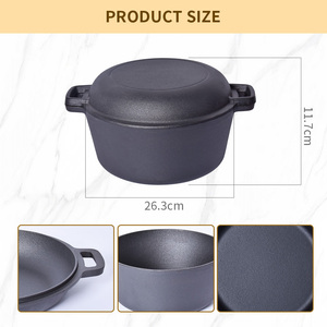 2-in-1 gang bánh mì nồi Hà Lan lò & Skillet Set Pre dày dạn Vòng bánh mì Pan - Product Image 2
