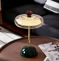 Lampe de table portable en fer, lampe de bureau rétro, style vintage, verre, intensité réglable, rechargeable, commande tactile